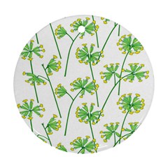 Marimekko Fabric Flower Floral Leaf Round Ornament (two Sides) by Mariart