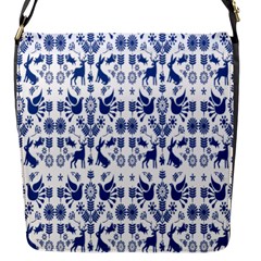 Rabbits Deer Birds Fish Flowers Floral Star Blue White Sexy Animals Flap Messenger Bag (s) by Mariart