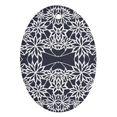 Blue White Lace Flower Floral Star Ornament (oval) by Mariart