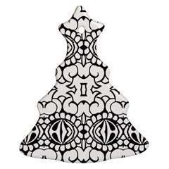 Psychedelic Pattern Flower Crown Black Flower Christmas Tree Ornament (two Sides) by Mariart