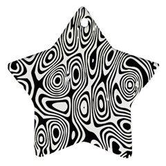Psychedelic Zebra Black White Star Ornament (two Sides) by Mariart