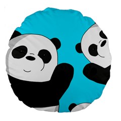 Cute Pandas Large 18  Premium Round Cushions by Valentinaart