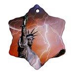 Statue Of Liberty New York Snowflake Ornament (Two Sides) Back