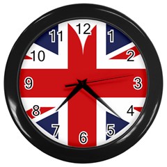 Uk Flag United Kingdom Wall Clocks (black) by Nexatart