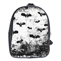 Vintage Halloween Bat Pattern School Bag (large) by Valentinaart