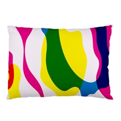 Anatomicalrainbow Wave Chevron Pink Blue Yellow Green Pillow Case by Mariart