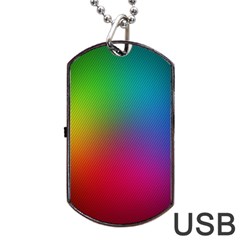 Bright Lines Resolution Image Wallpaper Rainbow Dog Tag Usb Flash (two Sides) by Mariart