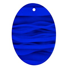 Dark Blue Stripes Seamless Ornament (oval) by Mariart