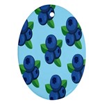 Fruit Nordic Grapes Green Blue Oval Ornament (Two Sides) Front
