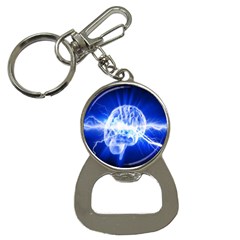 Lightning Brain Blue Button Necklaces by Mariart