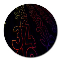 Neon Number Round Mousepads by Mariart
