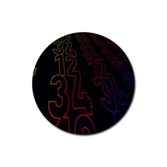 Neon Number Rubber Coaster (round)  by Mariart