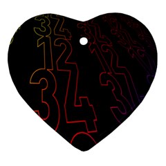 Neon Number Heart Ornament (two Sides) by Mariart