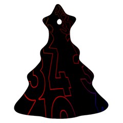 Neon Number Christmas Tree Ornament (two Sides) by Mariart