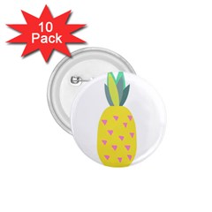 Pineapple Fruite Yellow Triangle Pink 1 75  Buttons (10 Pack) by Mariart