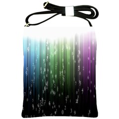 Numerical Animation Random Stripes Rainbow Space Shoulder Sling Bags by Mariart