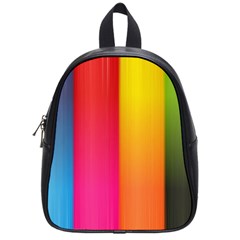 Rainbow Stripes Vertical Lines Colorful Blue Pink Orange Green School Bag (small) by Mariart