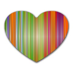 Rainbow Stripes Vertical Colorful Bright Heart Mousepads by Mariart