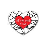 Love Abstract Heart Romance Shape Rubber Coaster (Heart)  Front