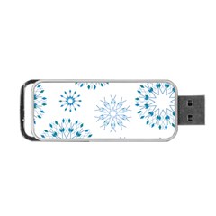 Blue Winter Snowflakes Star Triangle Portable Usb Flash (two Sides) by Mariart