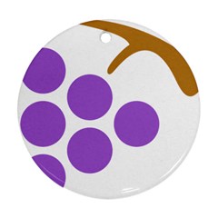 Fruit Grape Purple Round Ornament (two Sides) by Mariart