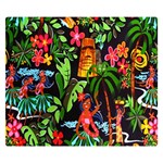 Hawaiian Girls Black Flower Floral Summer Double Sided Flano Blanket (Small)  50 x40  Blanket Front
