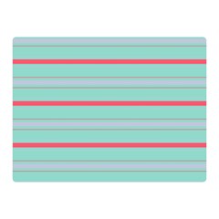 Horizontal Line Blue Red Double Sided Flano Blanket (mini)  by Mariart