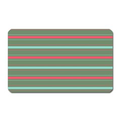Horizontal Line Red Green Magnet (rectangular) by Mariart