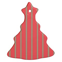 Line Red Grey Vertical Ornament (christmas Tree)  by Mariart