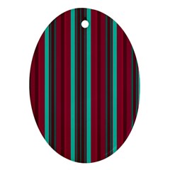 Red Blue Line Vertical Ornament (oval) by Mariart