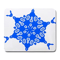 Snowflake Art Blue Cool Polka Dots Large Mousepads by Mariart