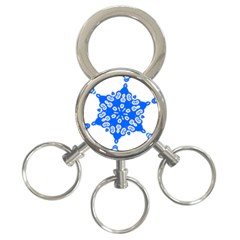 Snowflake Art Blue Cool Polka Dots 3-ring Key Chains by Mariart