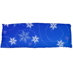 Winter Blue Snowflakes Rain Cool Body Pillow Case Dakimakura (two Sides) by Mariart