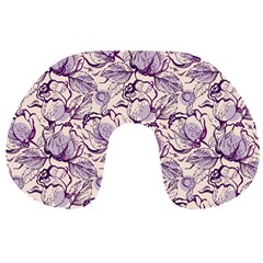 Vegetable Cabbage Purple Flower Travel Neck Pillows by Mariart