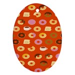 Coffee Donut Cakes Ornament (Oval) Front