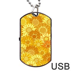 Flower Sunflower Floral Beauty Sexy Dog Tag Usb Flash (one Side) by Mariart