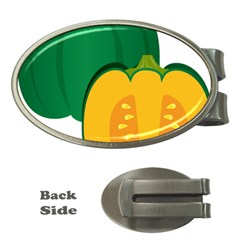 Pumpkin Peppers Green Yellow Money Clips (oval)  by Mariart