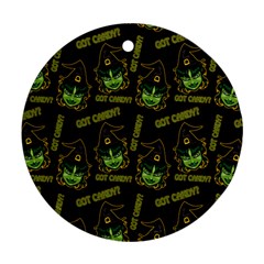 Pattern Halloween Witch Got Candy? Icreate Round Ornament (two Sides) by iCreate