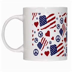Peace Love America Icreate White Mugs by iCreate