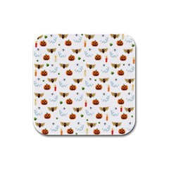 Halloween Pattern Rubber Square Coaster (4 Pack)  by Valentinaart