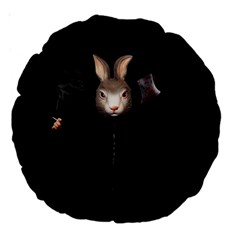 Evil Rabbit Large 18  Premium Round Cushions by Valentinaart