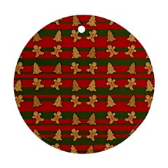 Ginger Cookies Christmas Pattern Ornament (round) by Valentinaart