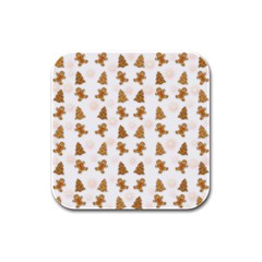 Ginger Cookies Christmas Pattern Rubber Square Coaster (4 Pack)  by Valentinaart