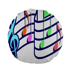 Music Note Tone Rainbow Blue Pink Greeen Sexy Standard 15  Premium Round Cushions by Mariart