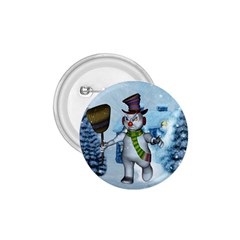 Funny Grimly Snowman In A Winter Landscape 1 75  Buttons by FantasyWorld7