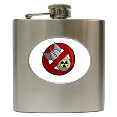 No Nuclear Weapons Hip Flask (6 Oz) by Valentinaart