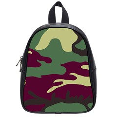 Camuflage Flag Green Purple Grey School Bag (small) by Mariart