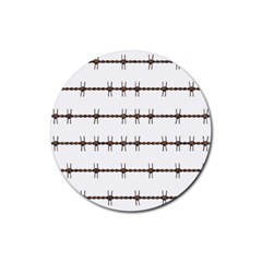 Barbed Wire Brown Rubber Coaster (round)  by Mariart