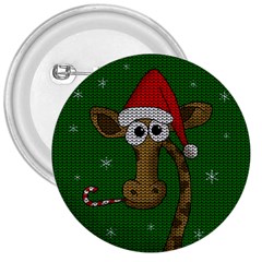Christmas Giraffe  3  Buttons by Valentinaart