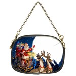 Christmas Reindeer Santa Claus Snow Night Moon Blue Sky Chain Purses (Two Sides)  Front